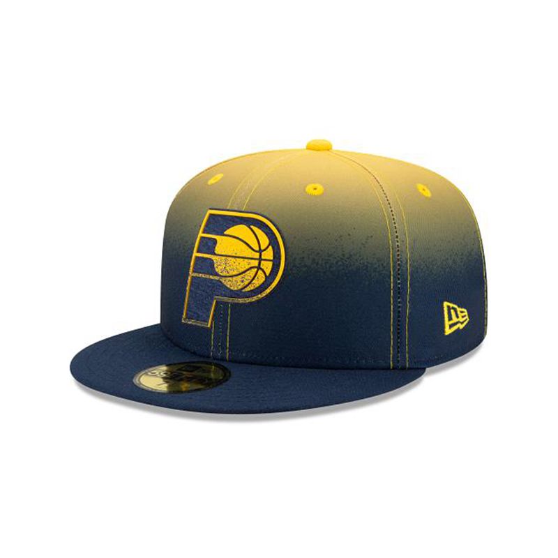 NBA Indiana Pacers Back Half 59Fifty Fitted (MNW0657) - Blue New Era Caps